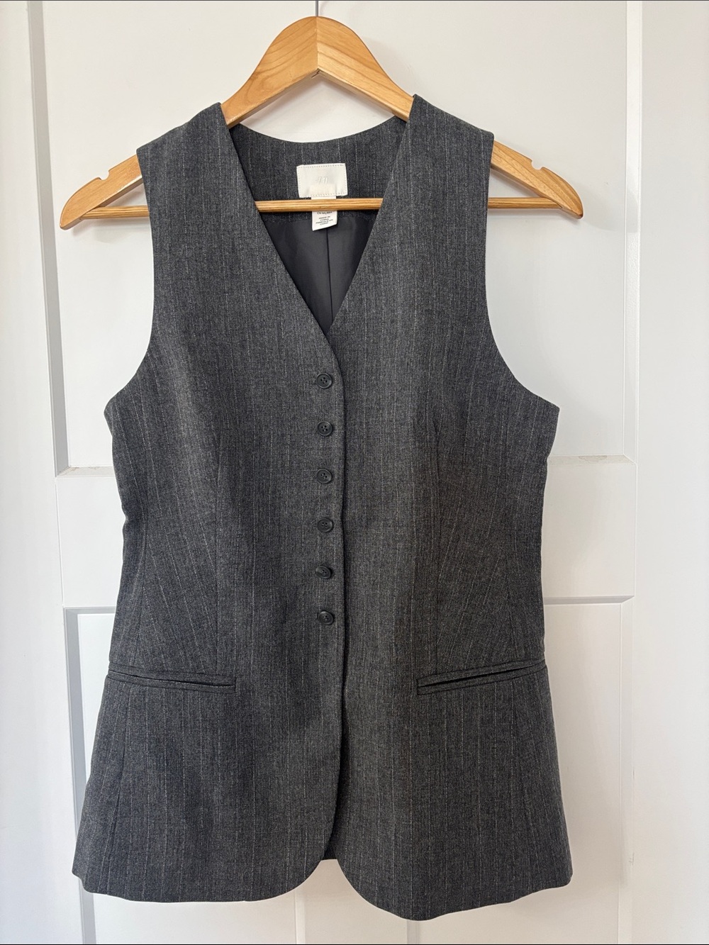 H&M Charcoal Pinstripe Tailored Vest